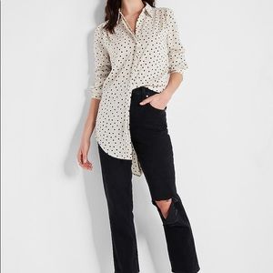Express 	Tunic Button Up Shirt